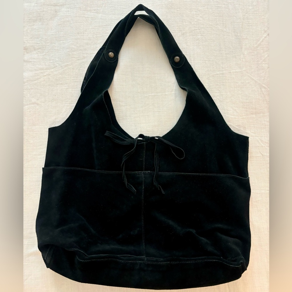 Free People Paris Suede Tote Black